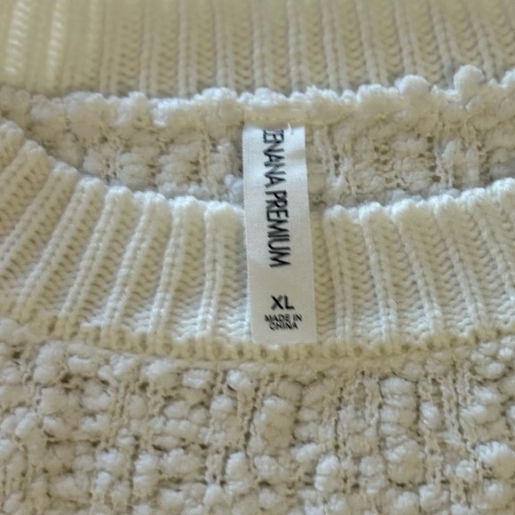 Zenana Premium White Popcorn Sweater. Size XL #Coastal #Minimalism #Neutral - Picture 2 of 6